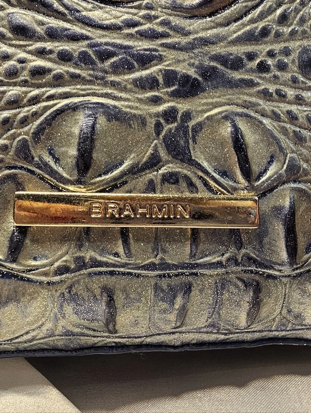 Brahmin Large Abigail Tote & Matching Slim Card Wallet Serenity Ombre Melbourne - Picture 11 of 13